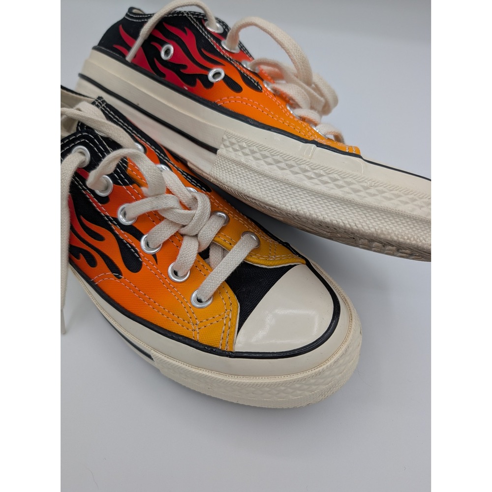 Converse Chuck 70 Archival Flame Print Low Top Black Red 167813C Womens 7 Mens 5 - Picture 12 of 12